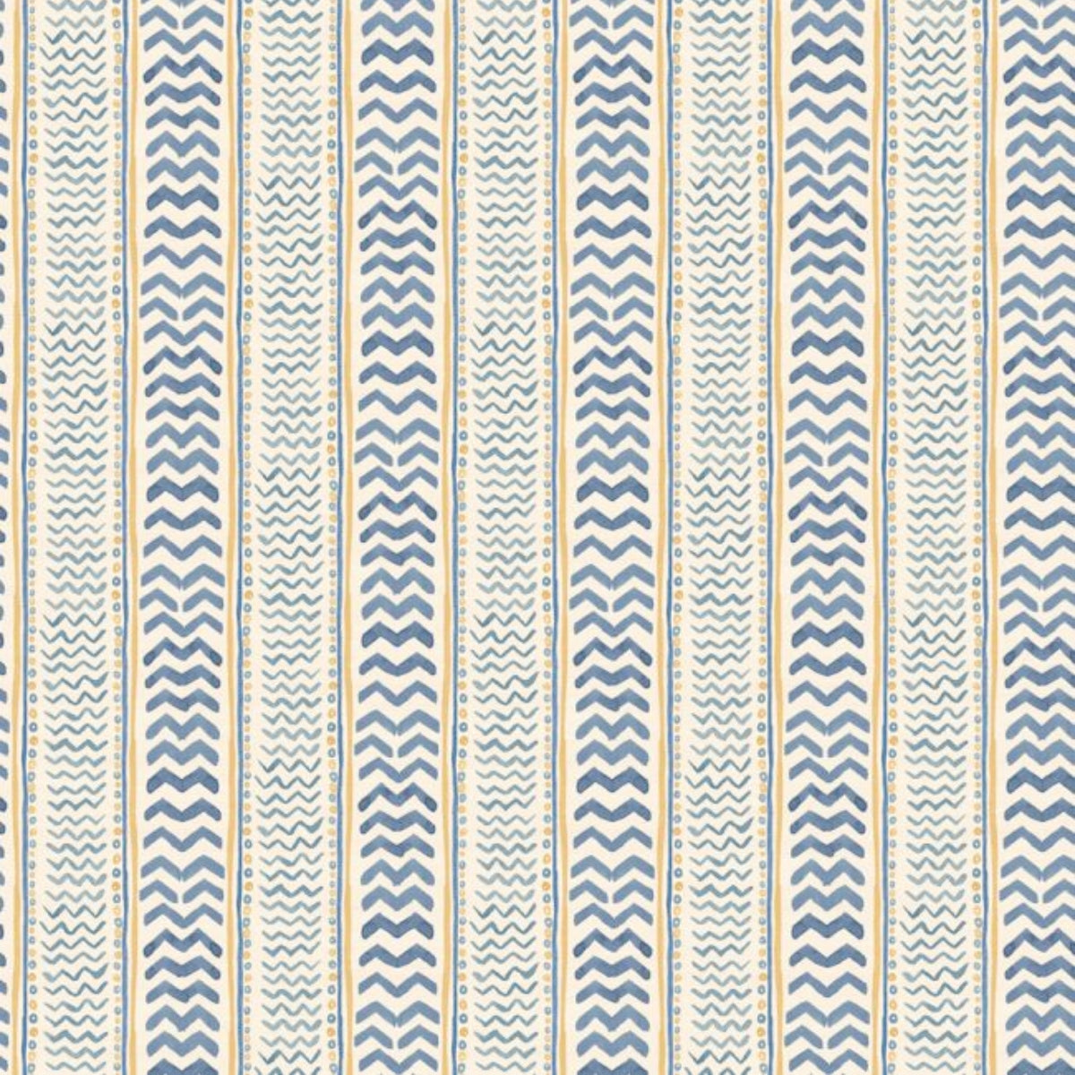 GP&amp;J Baker X Kit Kemp &#39;Wriggle Room - Blue/Yellow&#39; Wallpaper