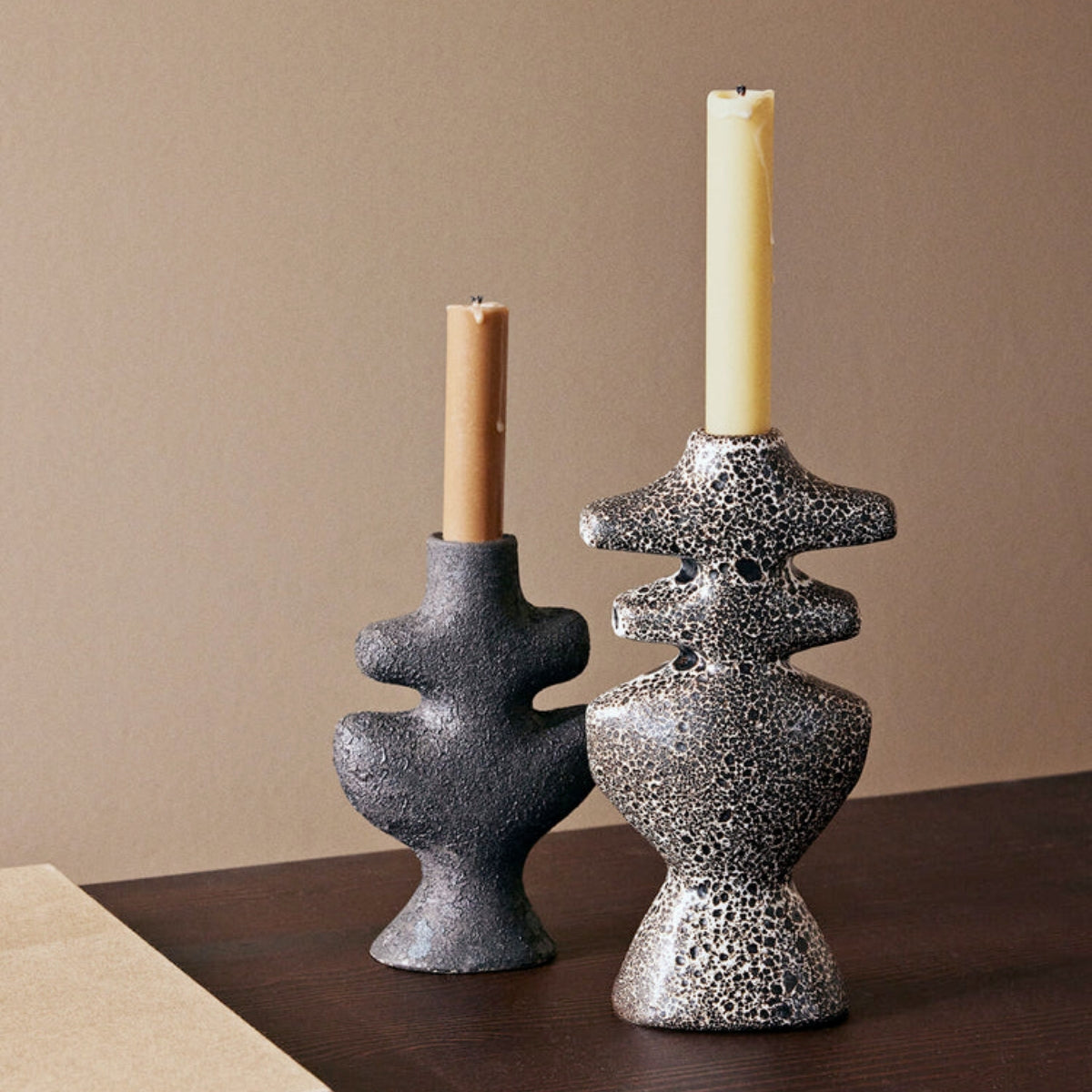 Yara Candle Holder Small Rustic Iron - ferm LIVING
