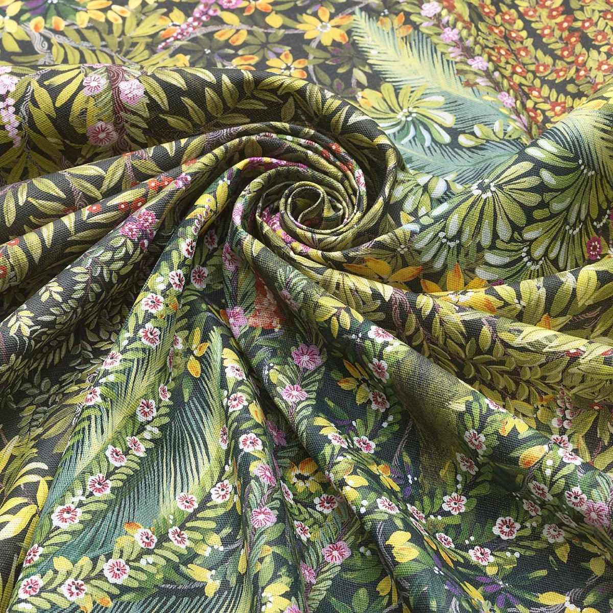 Cole &amp; Son &#39;Cascade Linen Union - Leaf Green&#39; Fabric