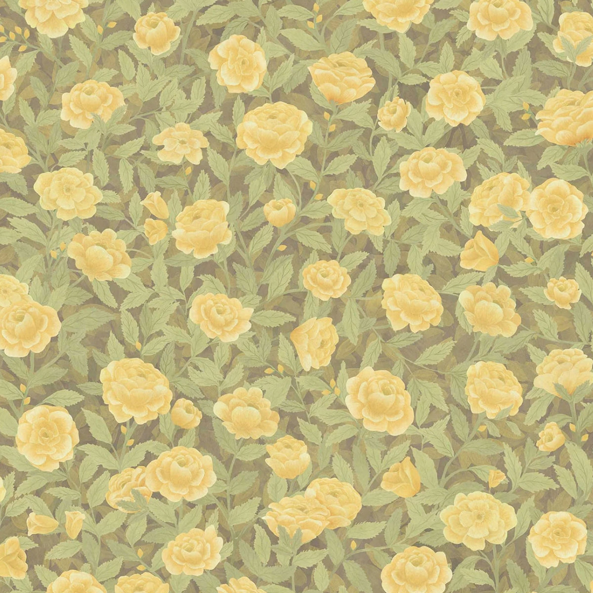 Cole &amp; Son &#39;Idyll Roses Linen Union - Honey Citrine&#39; Fabric