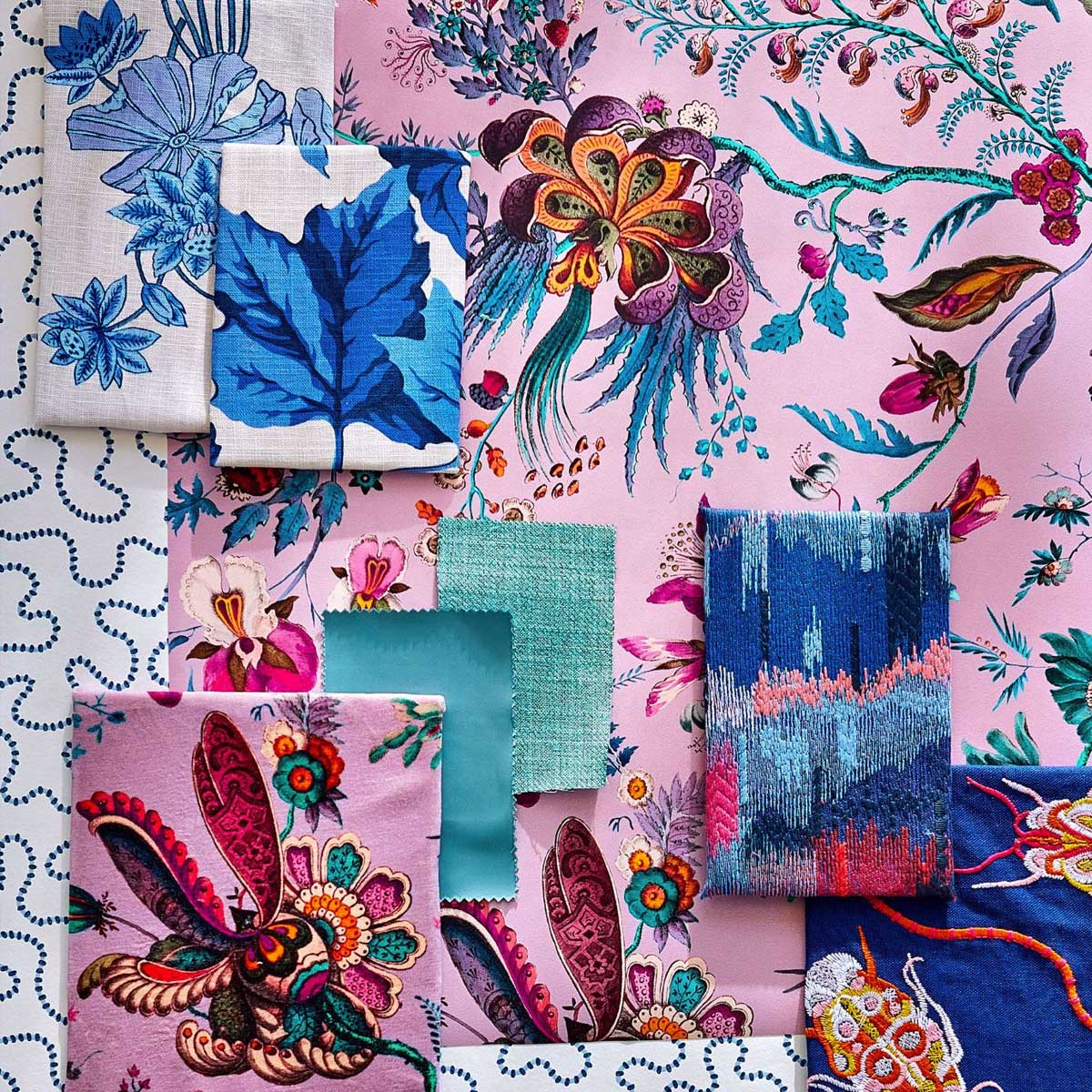 Harlequin X Sophie Robinson &#39;Jewel Beetles - Lapis&#39; Fabric