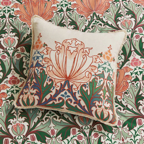 Morris & Co Helena Peach/Teal Cushion - Courthouse Interiors
