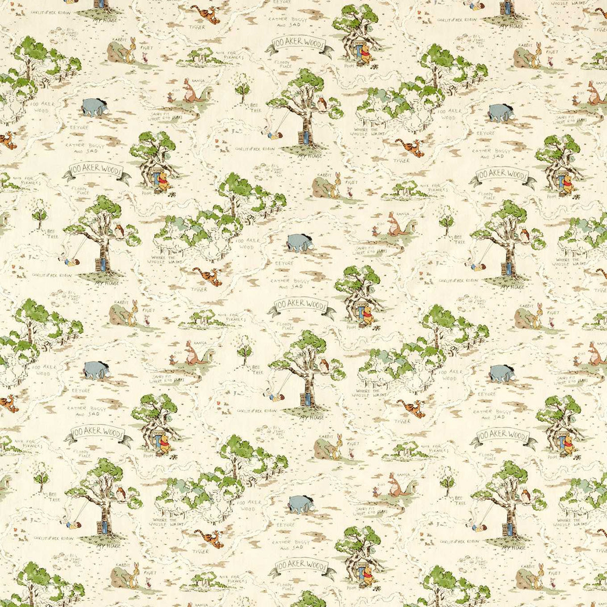 Sanderson X Disney &#39;Hundred Acre Wood - Cashew&#39; Fabric