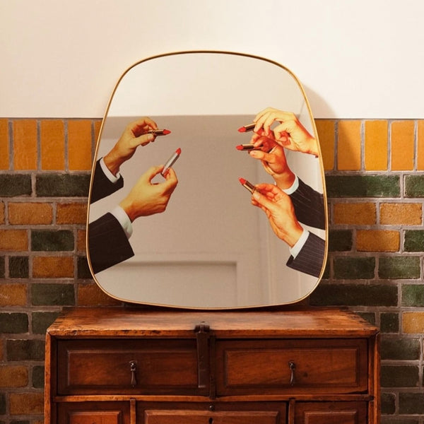 Seletti X Toiletpaper Gold Frame Lipsticks Mirror - Courthouse Interiors