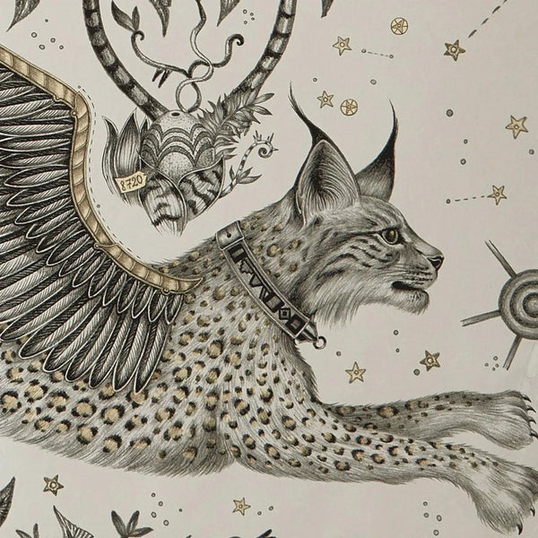 Tissu Velours Clarke & Clarke Lynx, Motif Animal, Marine Et Rose, 10,5 Mètres