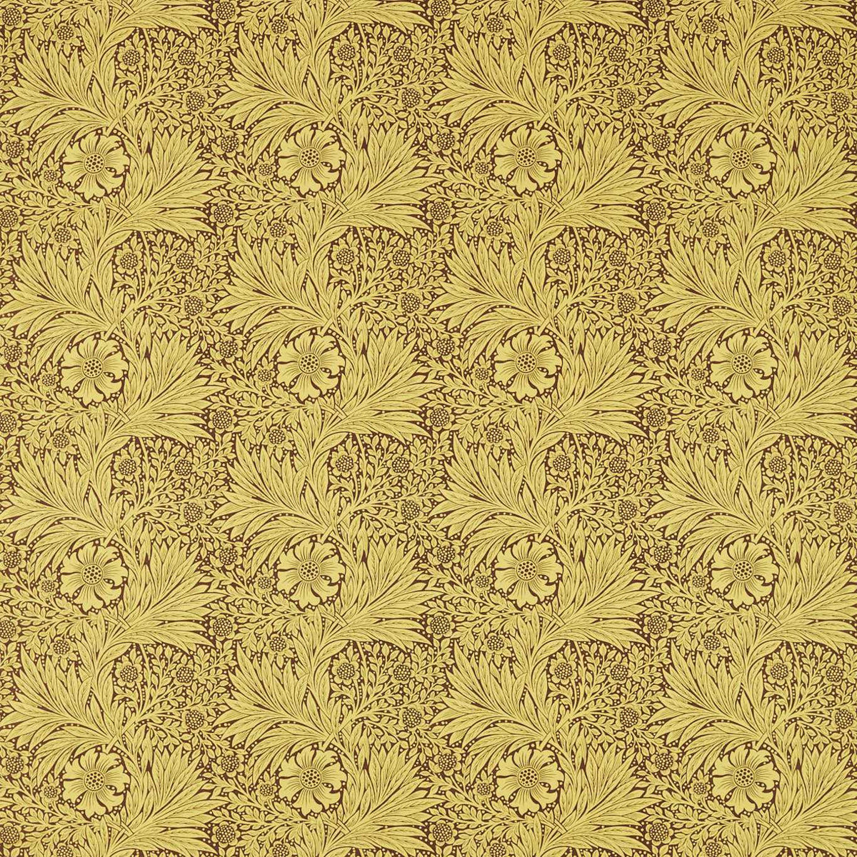Morris &amp; Co &#39;Marigold - Summer Yellow/Chocolate&#39; Fabric