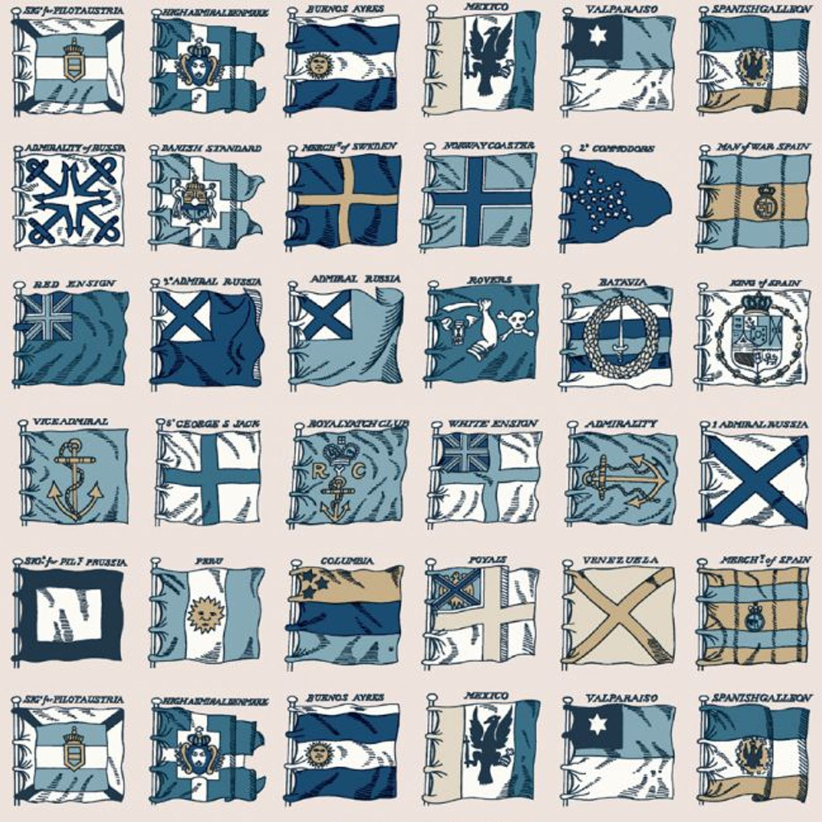 Mulberry Home &#39;Naval Ensigns - Blue&#39; Wallpaper