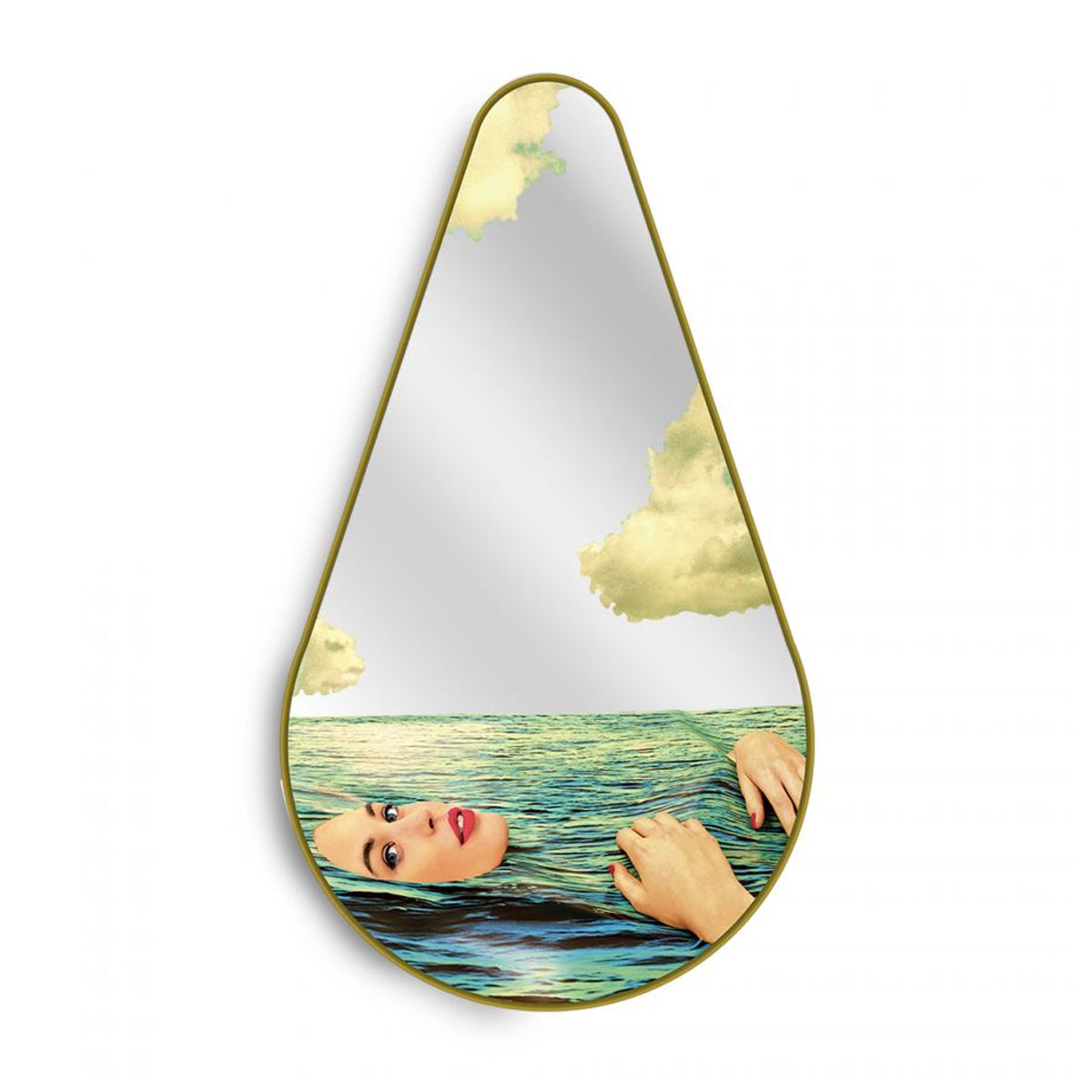 Seletti X Toiletpaper Gold Frame Pear Sea Girl Mirror