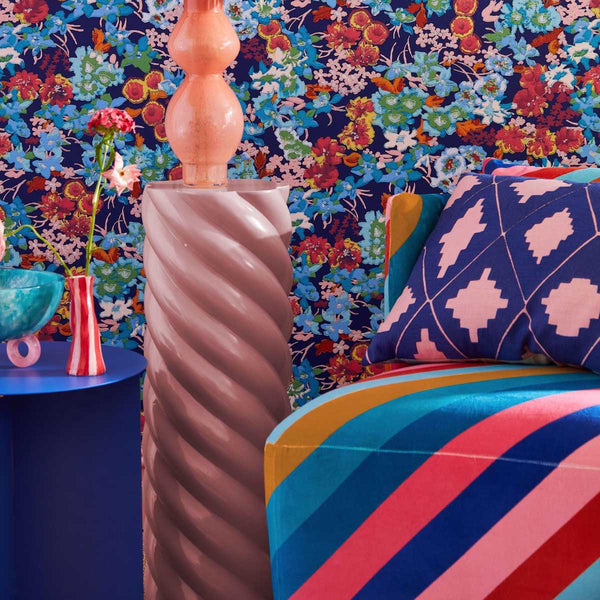 Harlequin x Sophie Robinson Sherbet Stripe Cover Set Single Size Lapis