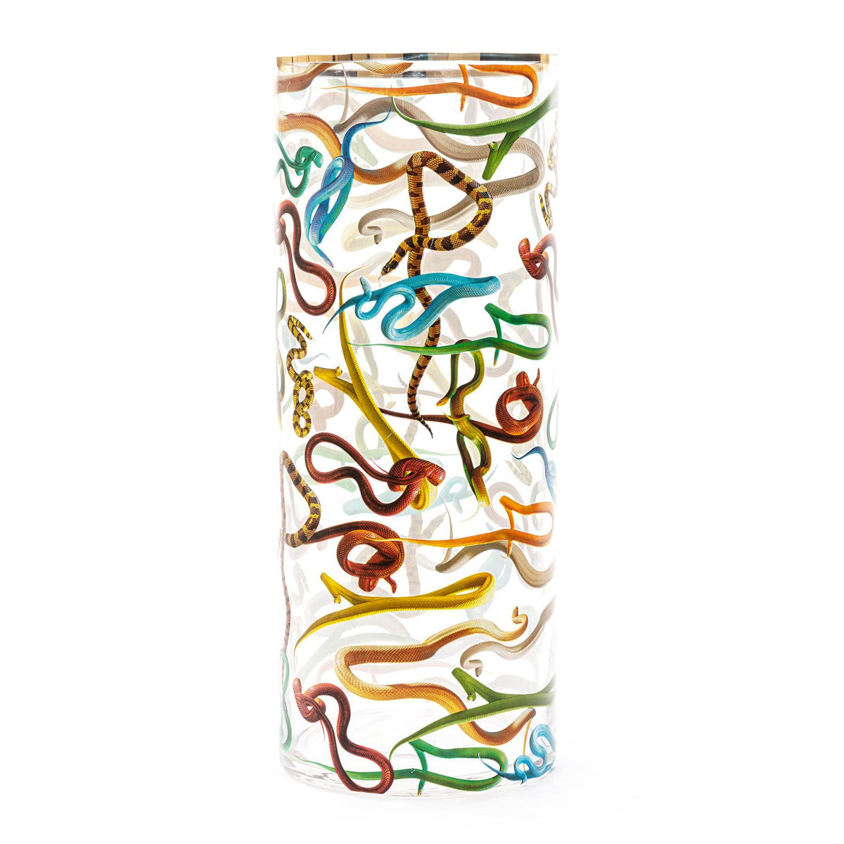 Seletti X Toiletpaper &#39;Snakes&#39; Cylindrical Glass Vase