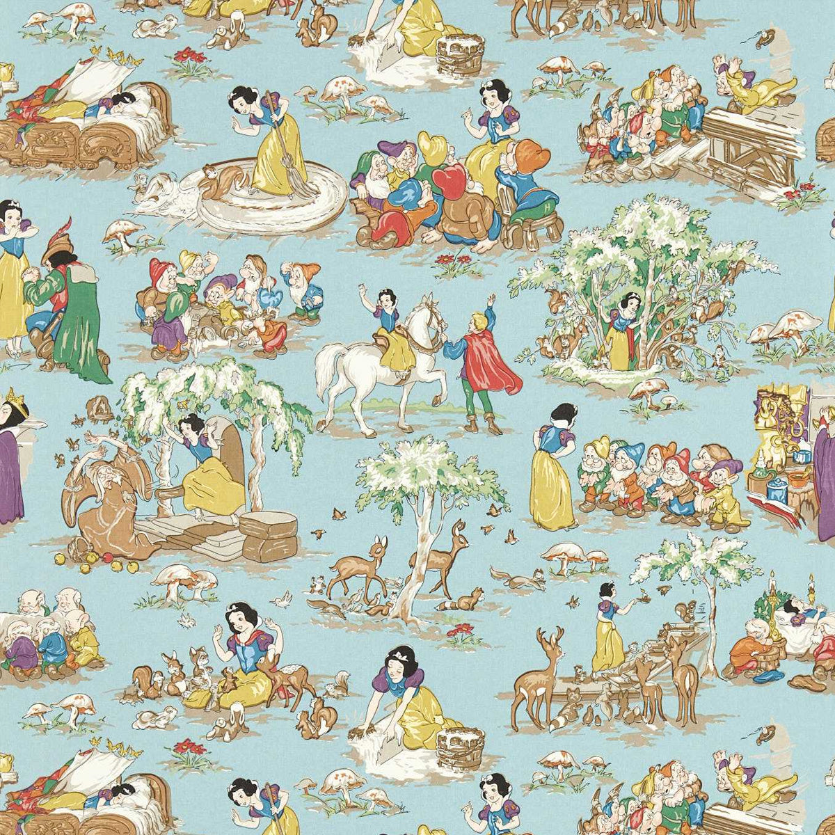 Sanderson X Disney &#39;Snow White - Puddle Blue&#39; Wallpaper