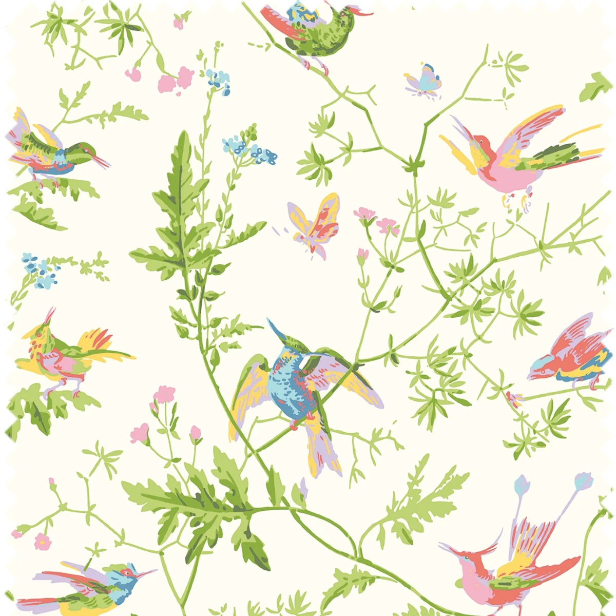 Cole &amp; Son &#39;Hummingbirds Silk - Pearl&#39; Fabric