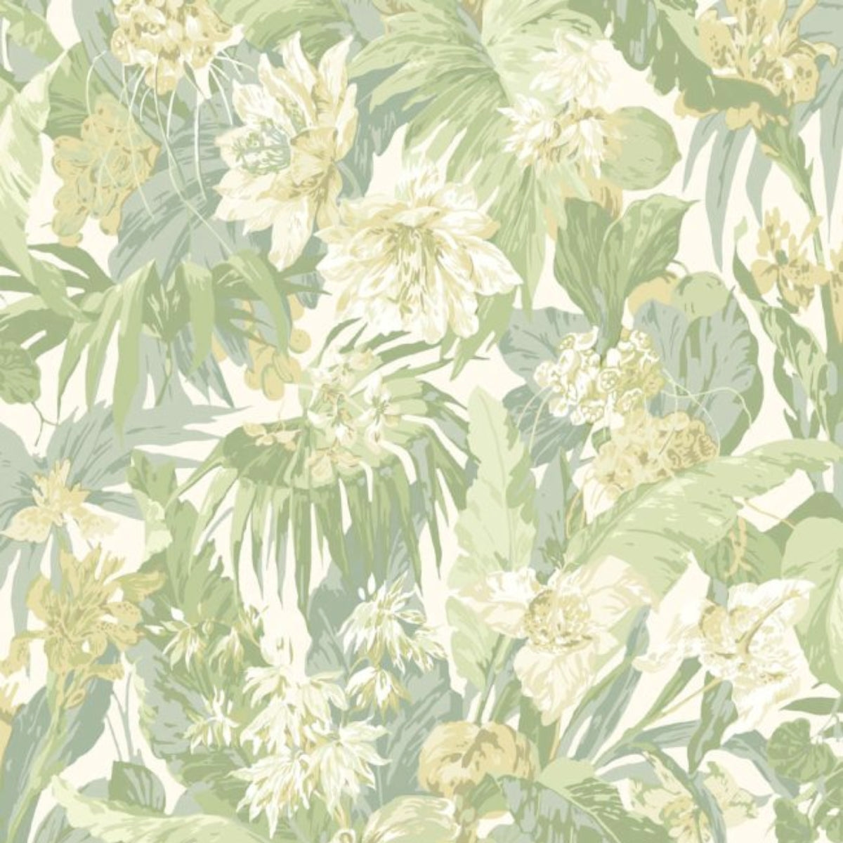 GP&amp;J Baker &#39;Tropical Floral - Soft Green&#39; Wallpaper