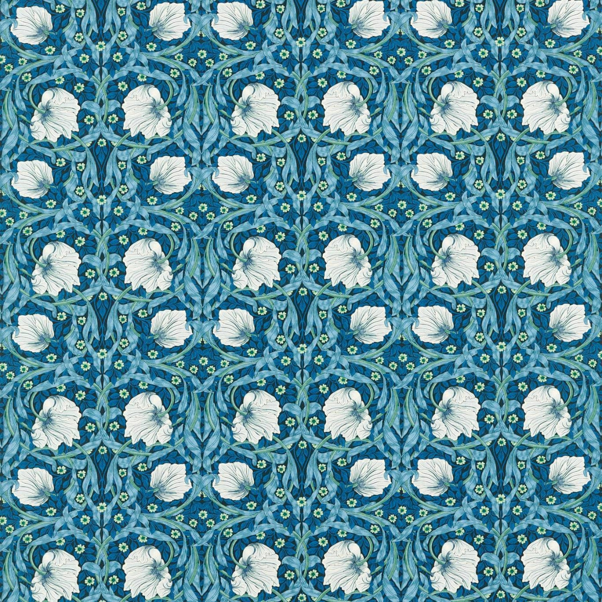 Morris &amp; Co &#39;Pimpernel - Midnight/Opal&#39; Fabric