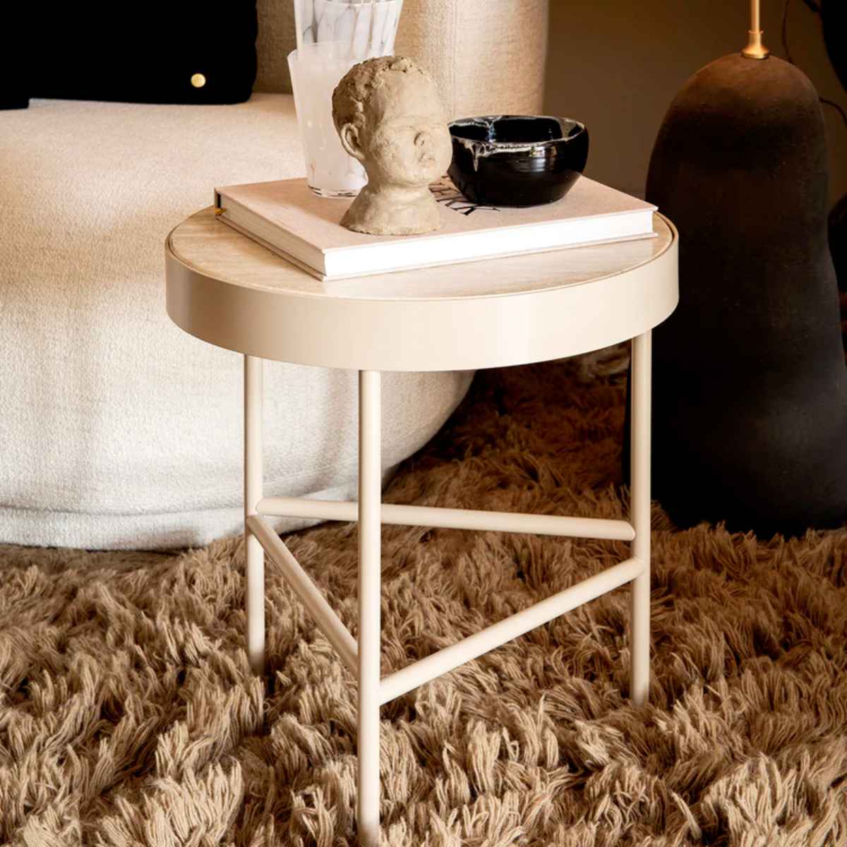 Travertine Table Medium Cashmere - ferm LIVING
