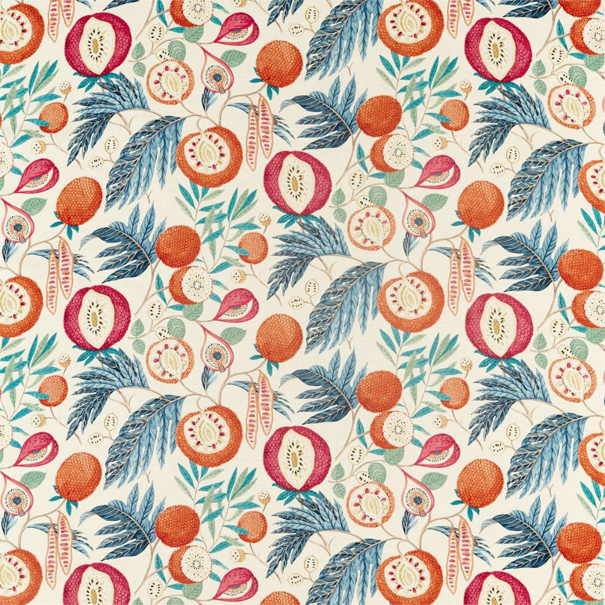 Sanderson &#39;Jackfruit - Indigo/Rambutan&#39; Fabric
