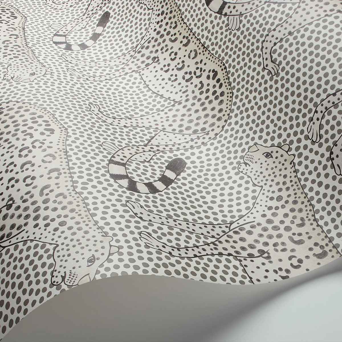 Cole &amp; Son &#39;Leopard Walk - Soot on Snow&#39; Wallpaper