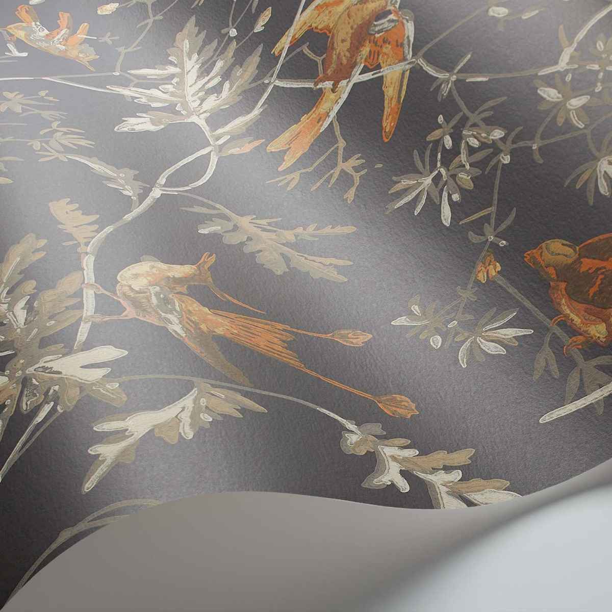 Cole &amp; Son &#39; Hummingbirds - Charcoal &amp; Ginger&#39; Wallpaper