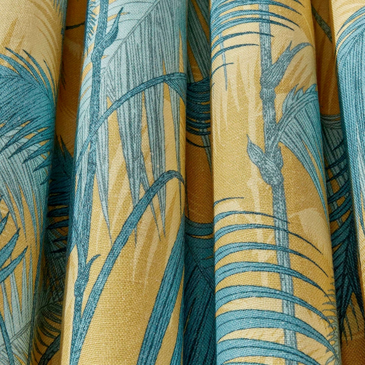 Cole &amp; Son &#39;Palm Jungle Linen Union - Ochre &amp; Petrol&#39; Fabric