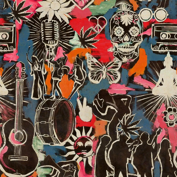 Festival Memories Dark Wallpaper - Mind The Gap - Courthouse Interiors