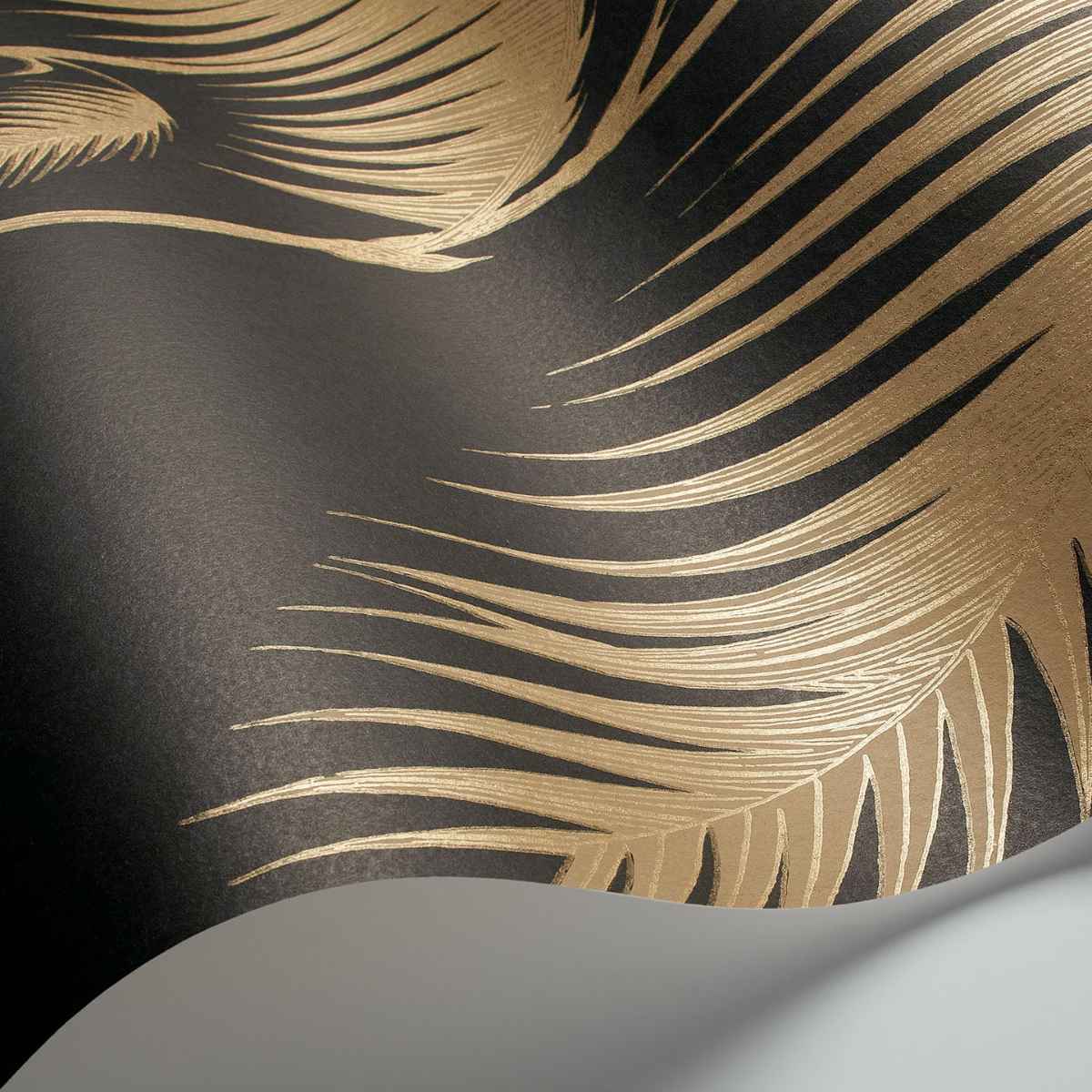 Cole &amp; Son &#39;Palm Leaves - Gold on Charcoal&#39; Wallpaper