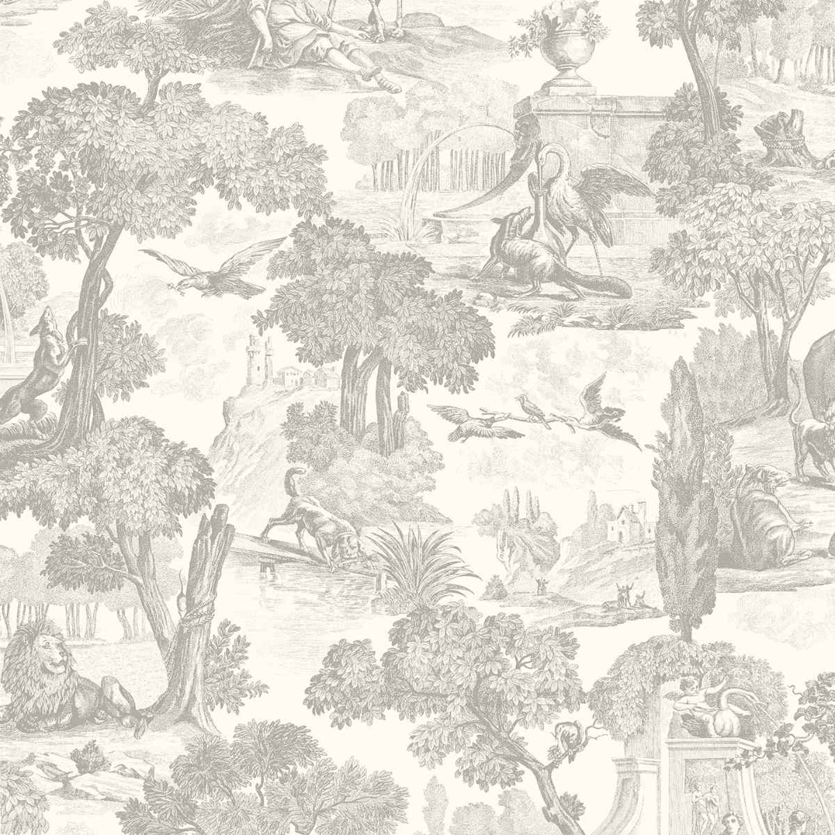 Cole &amp; Son &#39;Versailles - Soot and Snow&#39; Wallpaper