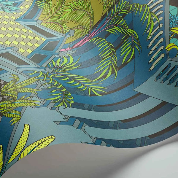 Cole & Son 'Miami Petrol Multi' Wallpaper Courthouse Interiors