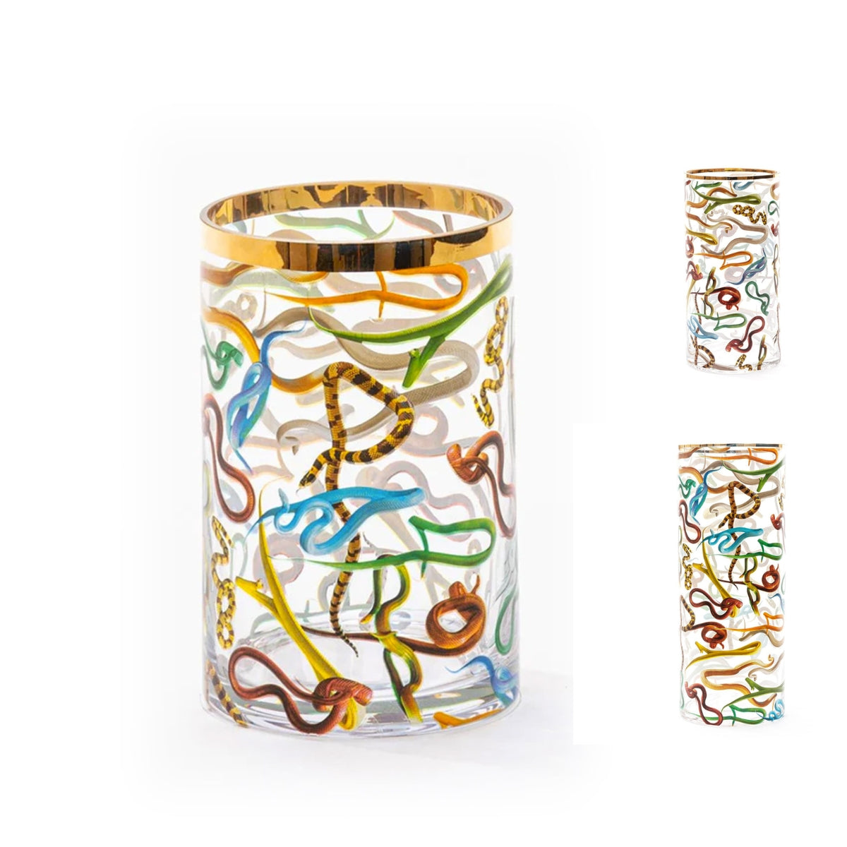 Seletti X Toiletpaper &#39;Snakes&#39; Cylindrical Glass Vase