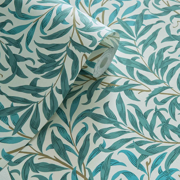 Clarke And Clarke Willow Boughs Teal Wallpaper Courthouse Interiors