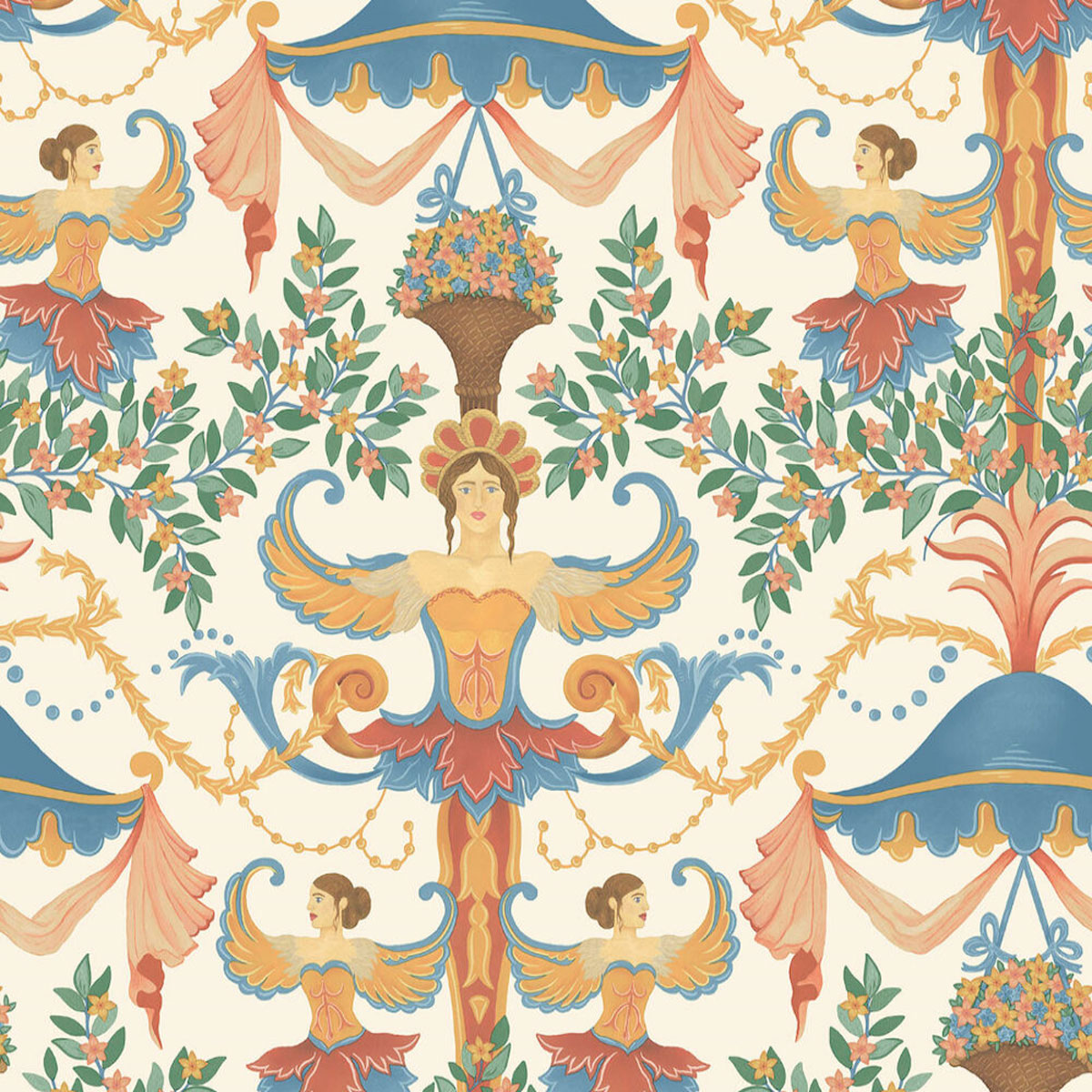 Cole &amp; Son &#39;Chamber Angels Parchment&#39; Wallpaper