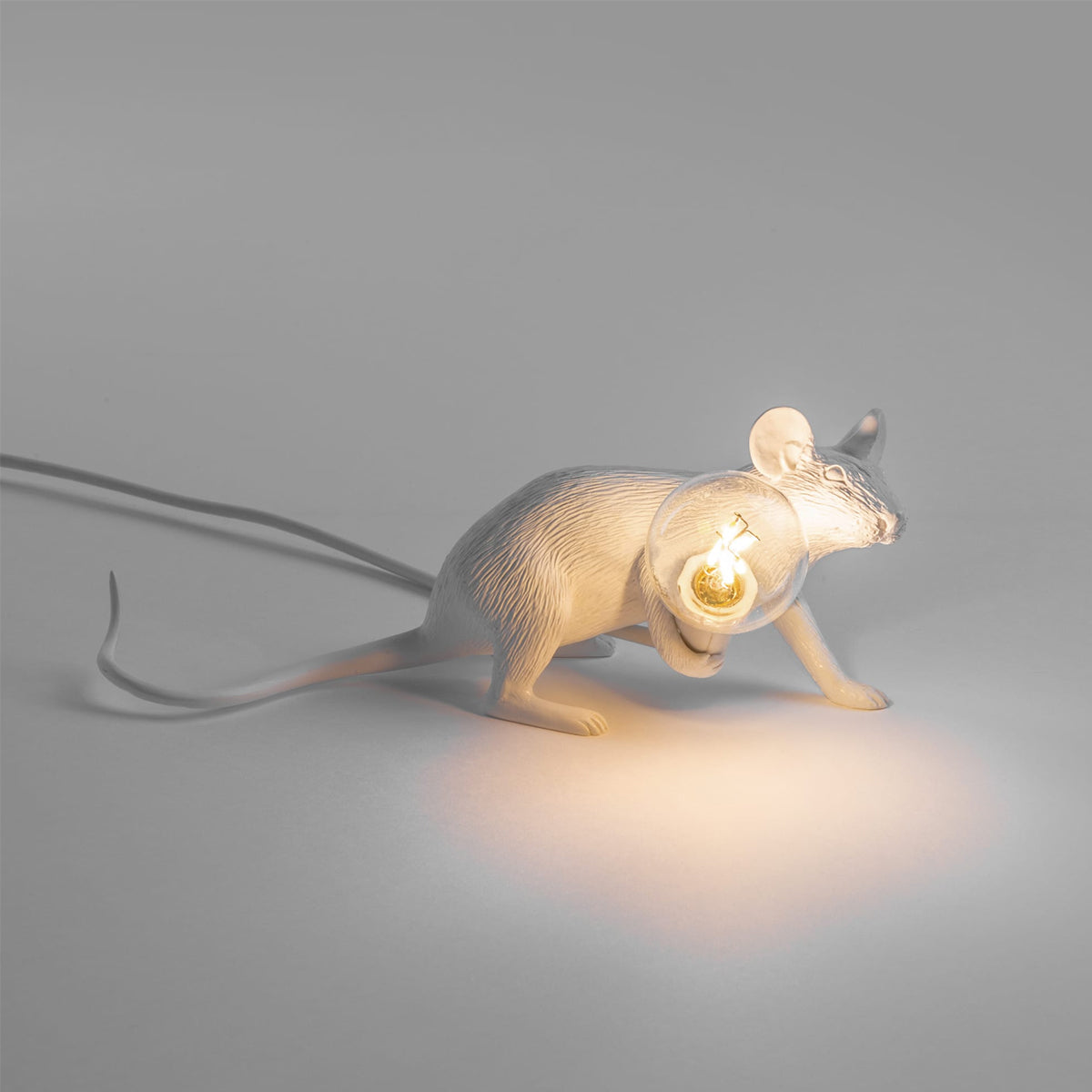 White Mouse Lamp Laying Down - Seletti