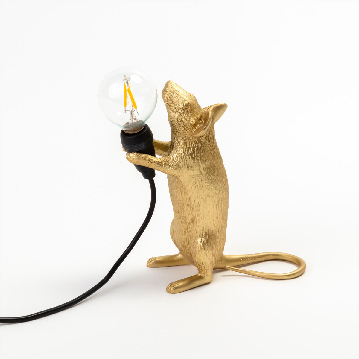 Gold Mouse Lamp Standing - Seletti