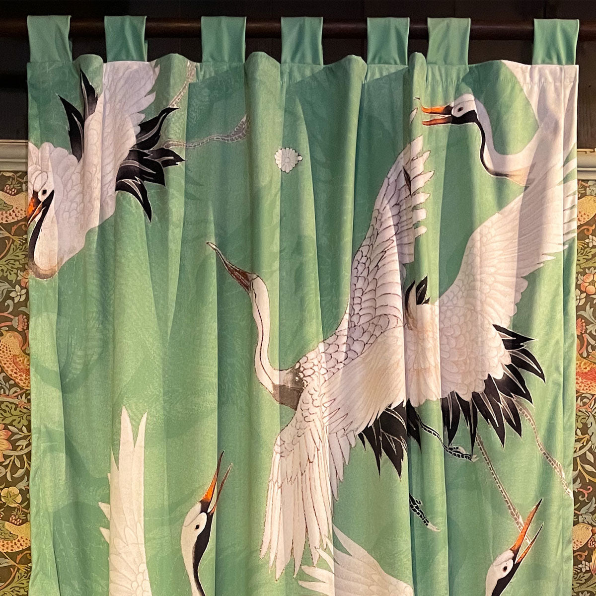 Crane Willow Printed Velvet Panel Curtain