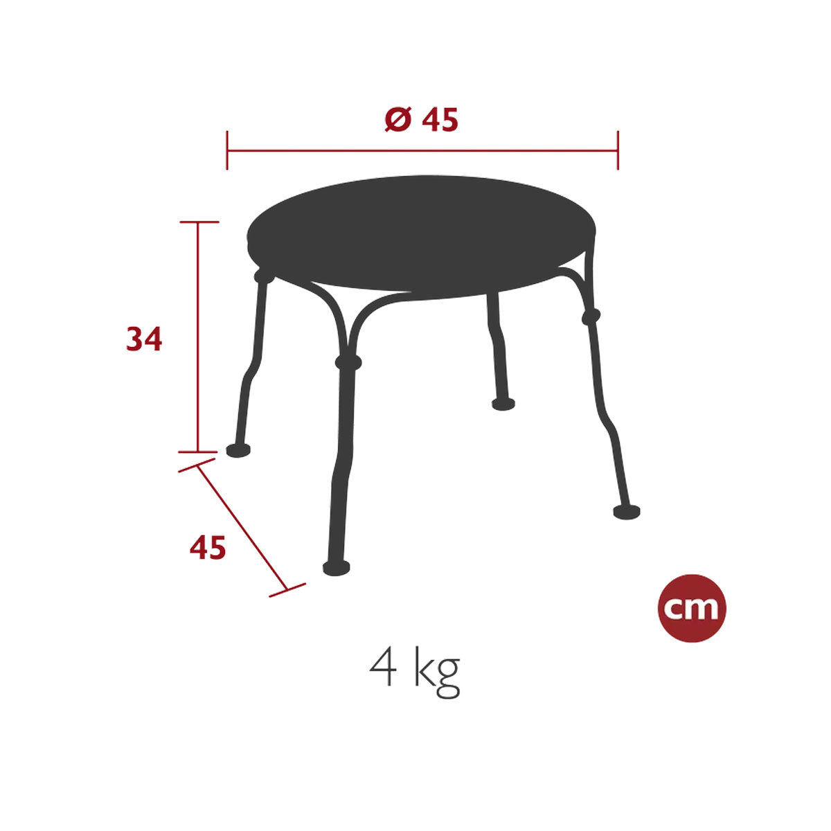 1900 Ø 45 CM Low Table - Fermob