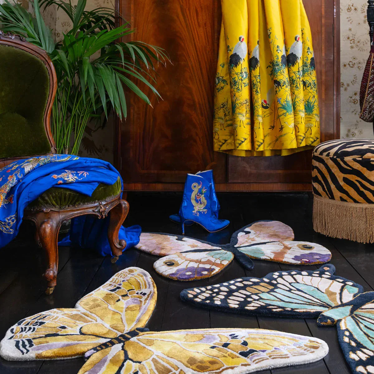 A Kaleidoscope of Papillons Hand Tufted Rugs - Wendy Morrison Design