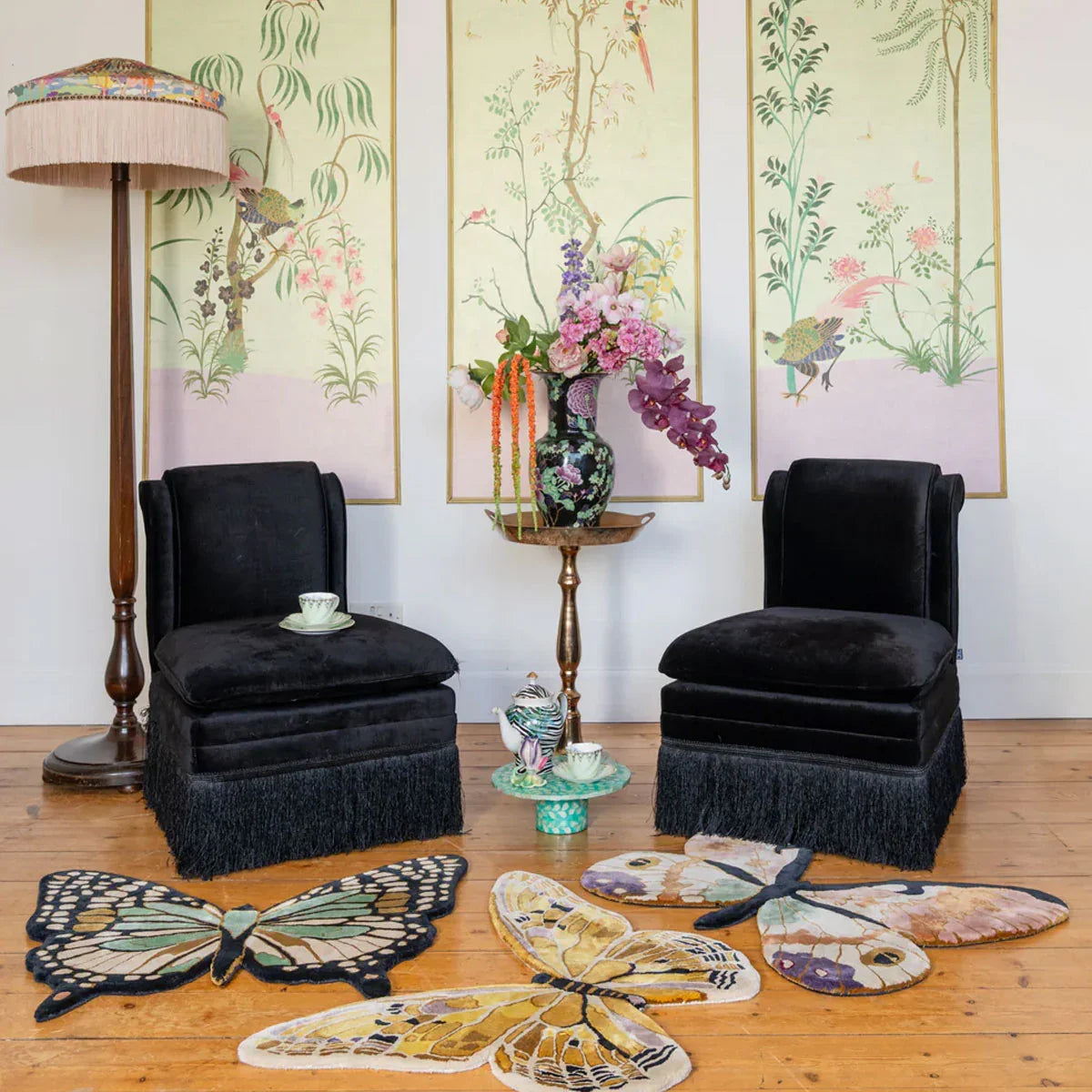 A Kaleidoscope of Papillons Hand Tufted Rugs - Wendy Morrison Design