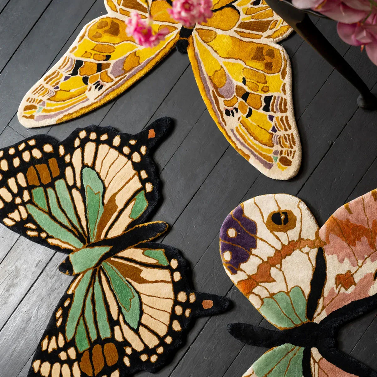 A Kaleidoscope of Papillons Hand Tufted Rugs - Wendy Morrison Design