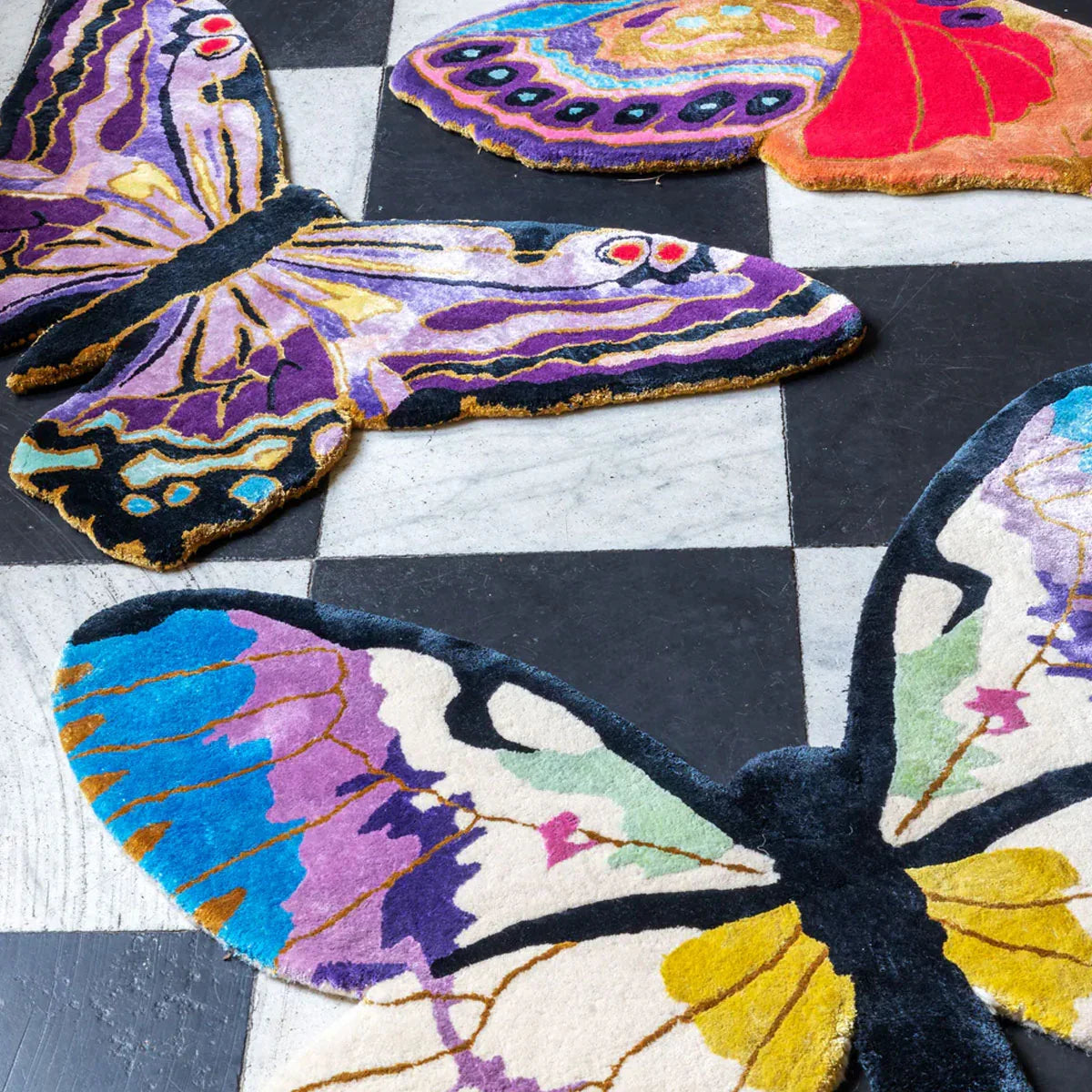 A Kaleidoscope of Papillons Hand Tufted Rugs - Wendy Morrison Design