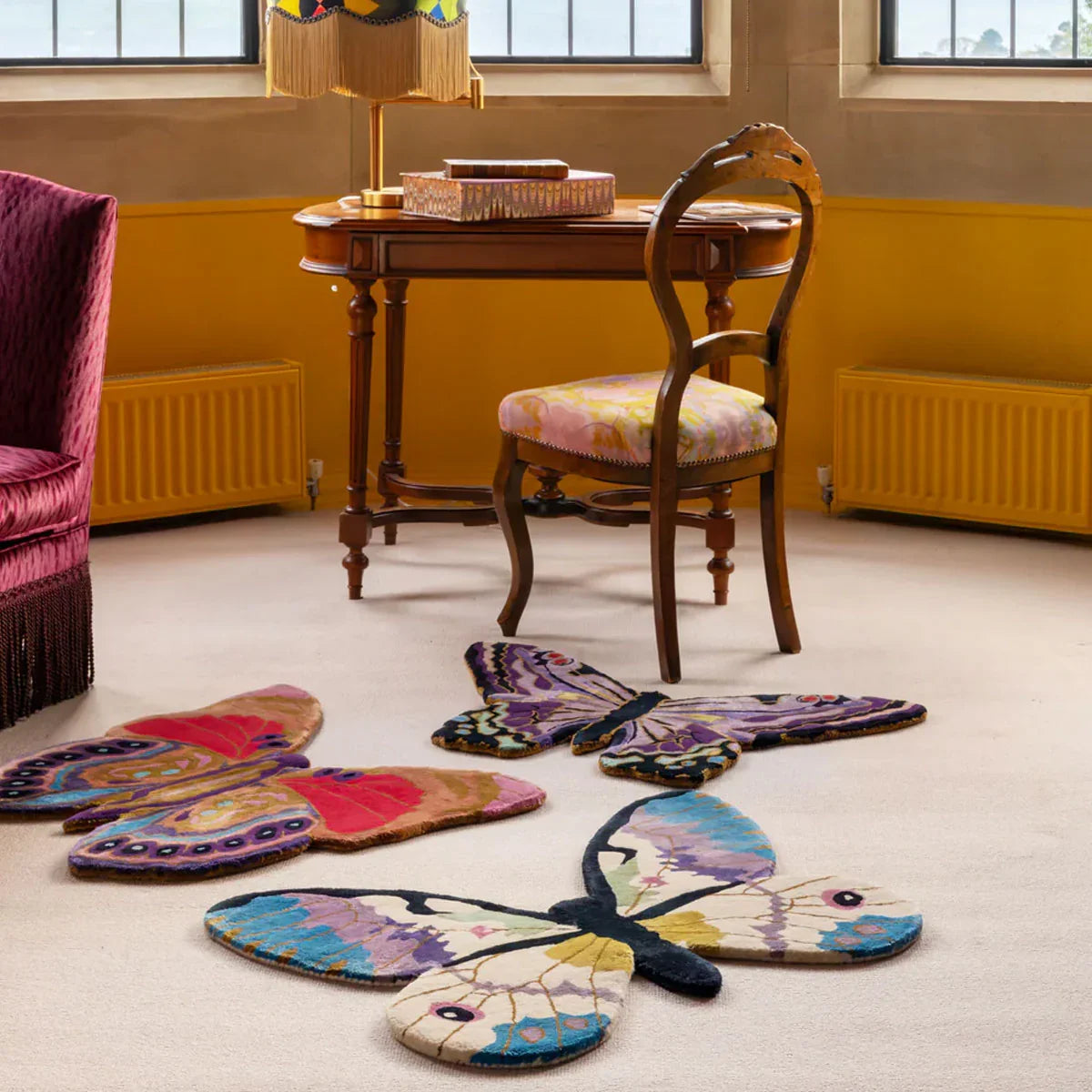A Kaleidoscope of Papillons Hand Tufted Rugs - Wendy Morrison Design
