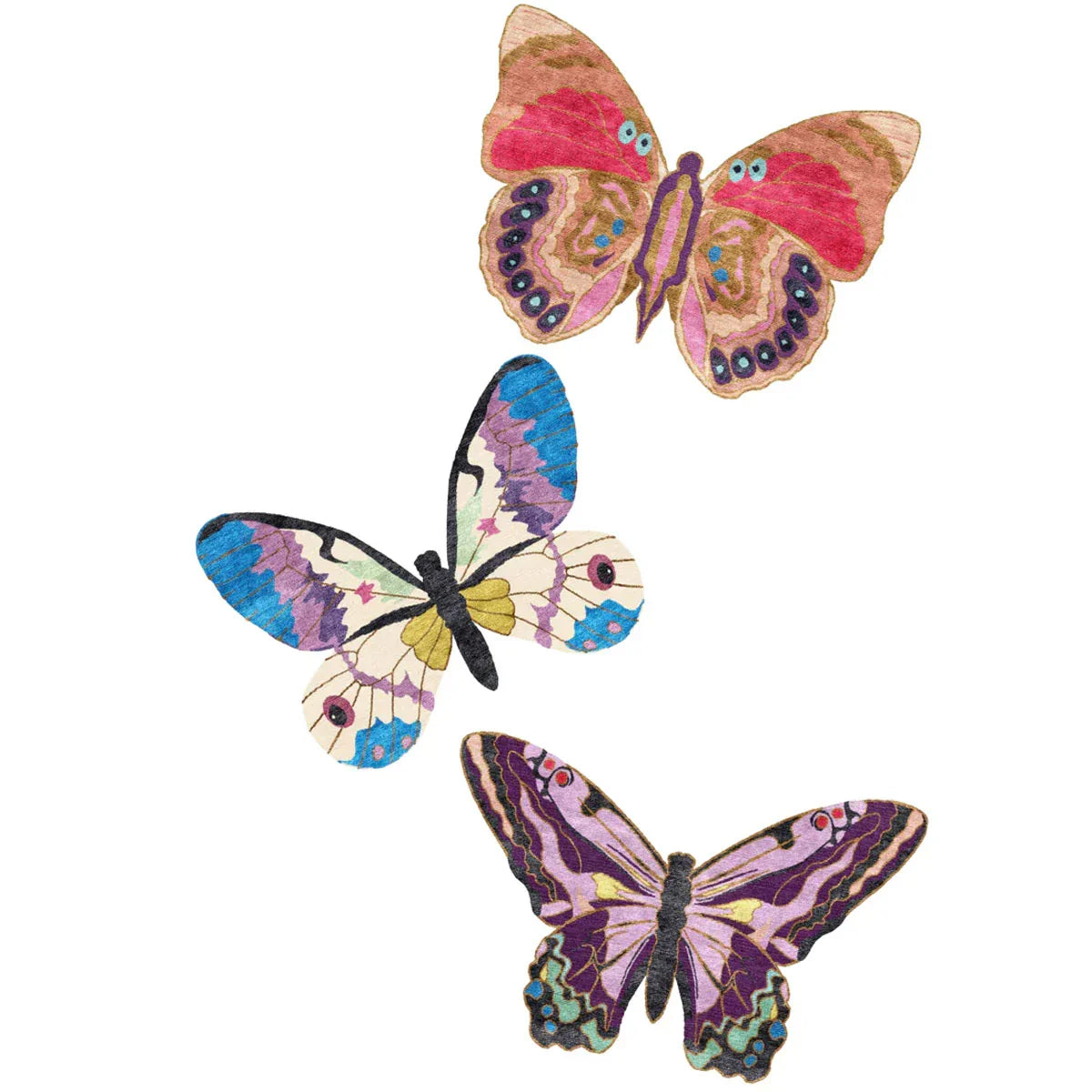 A Kaleidoscope of Papillons Hand Tufted Rugs - Wendy Morrison Design