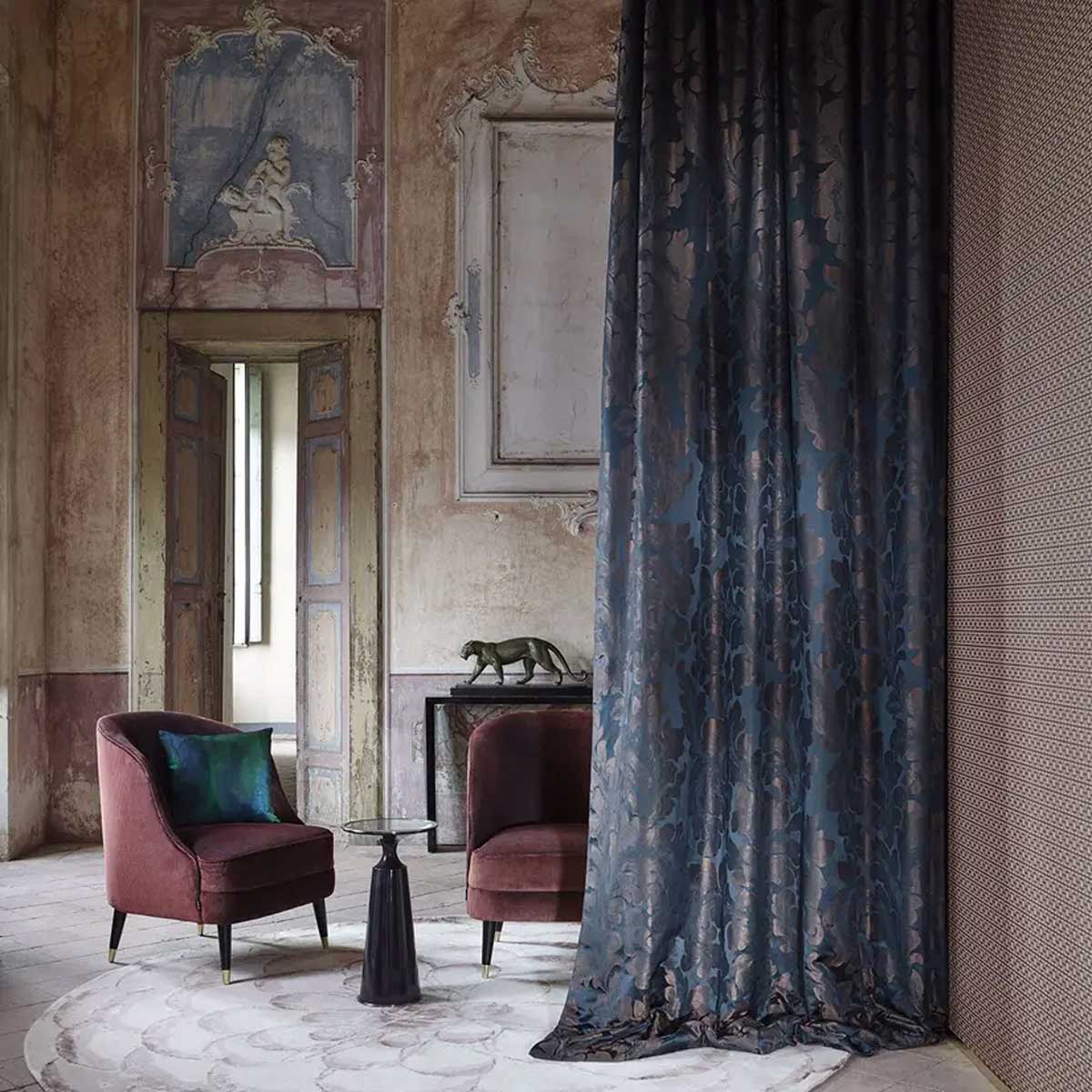 Acantha Silk Grey Pearl Fabric - Zoffany