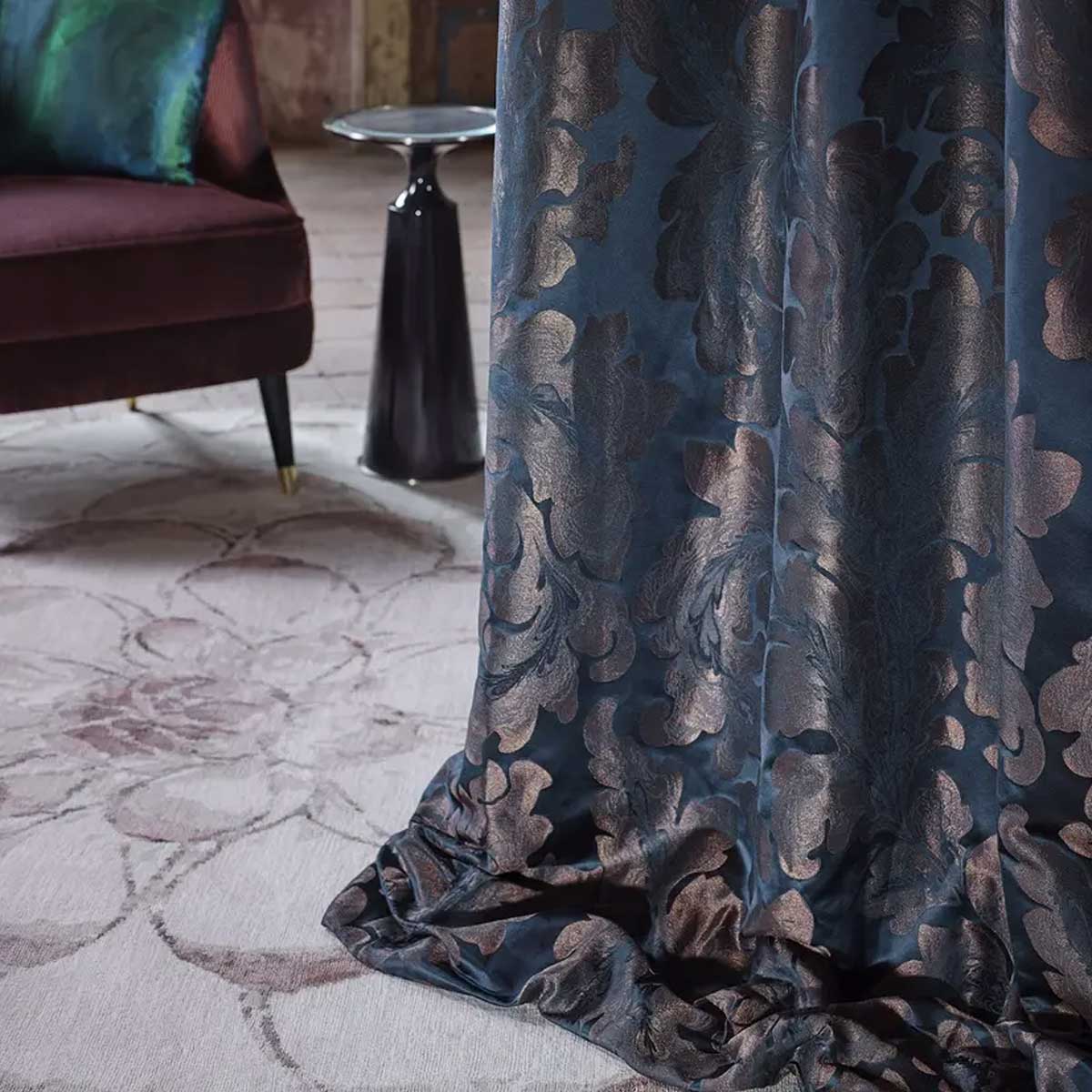 Acantha Silk Grey Pearl Fabric - Zoffany