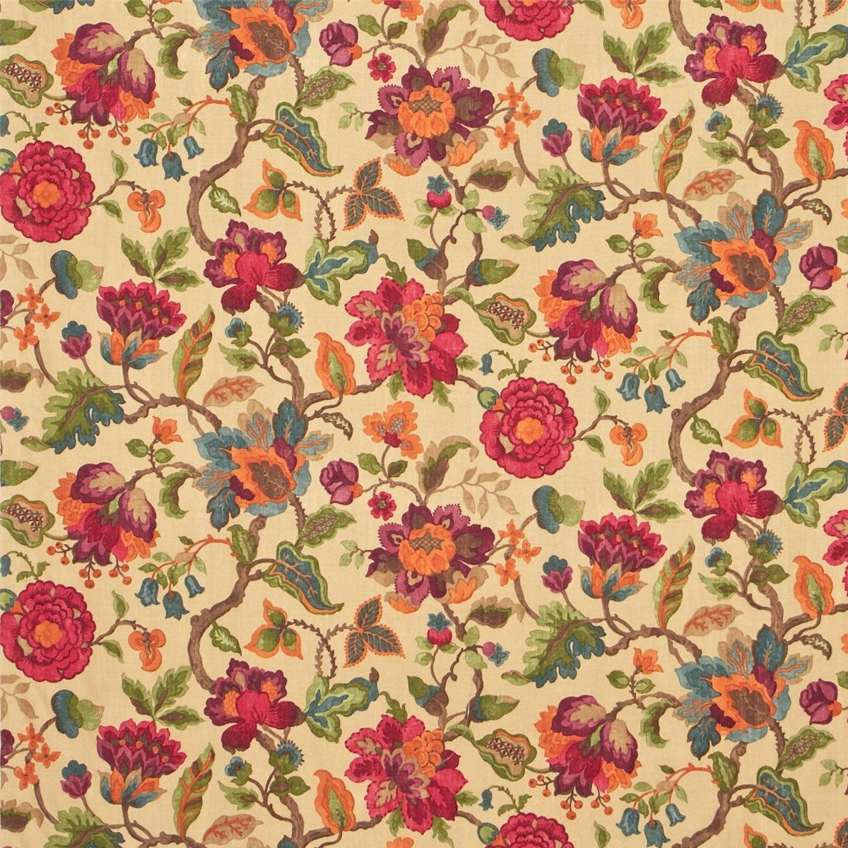 Amanpuri Mulberry/Amber Fabric - Sanderson
