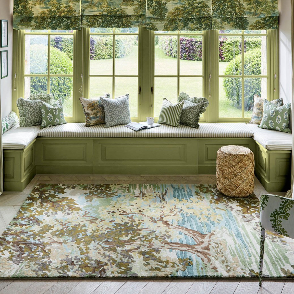 Sanderson &#39;Ancient Canopy - Fawn/Olive Green&#39; Rug