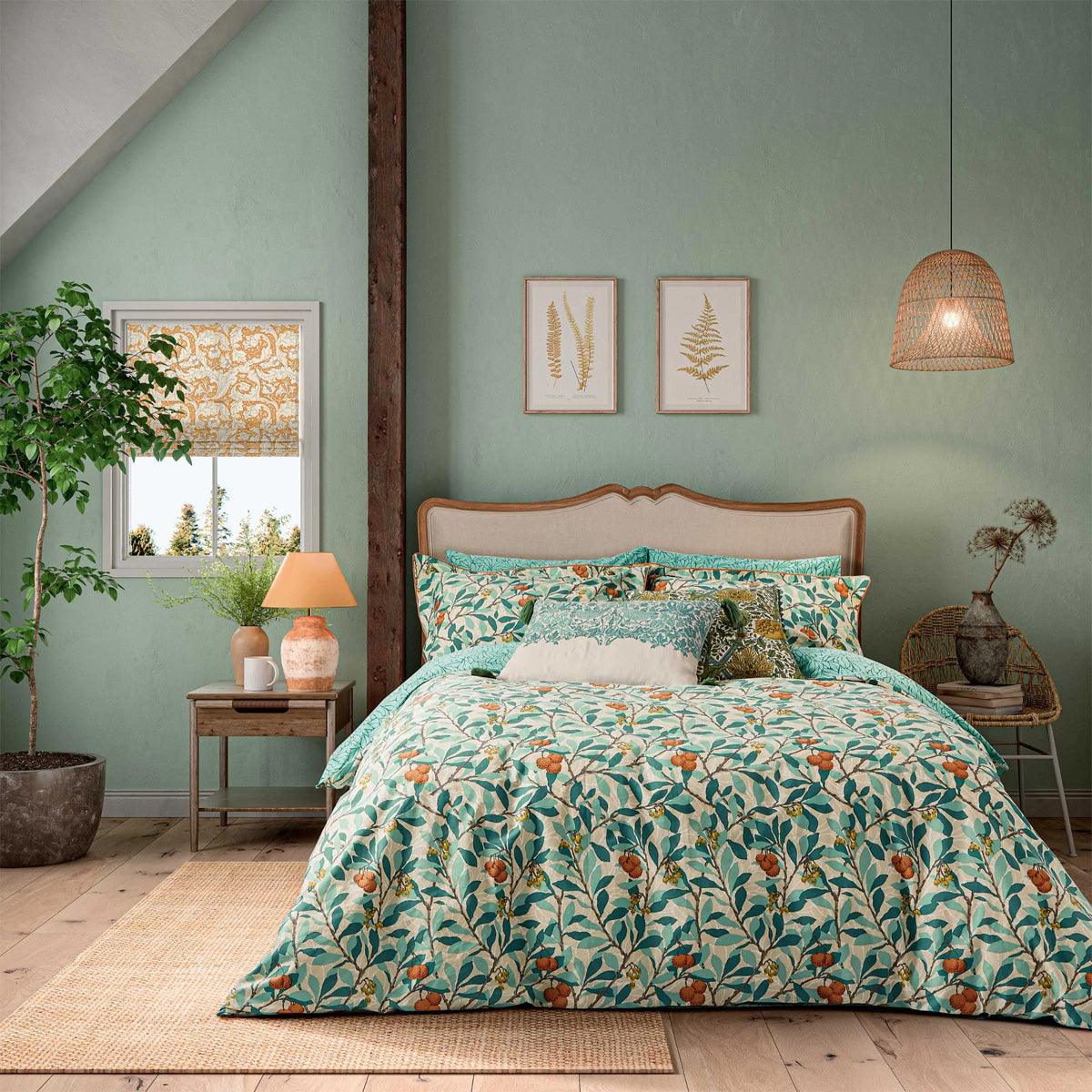 Morris &amp; Co Arbutus Turquoise Bedding