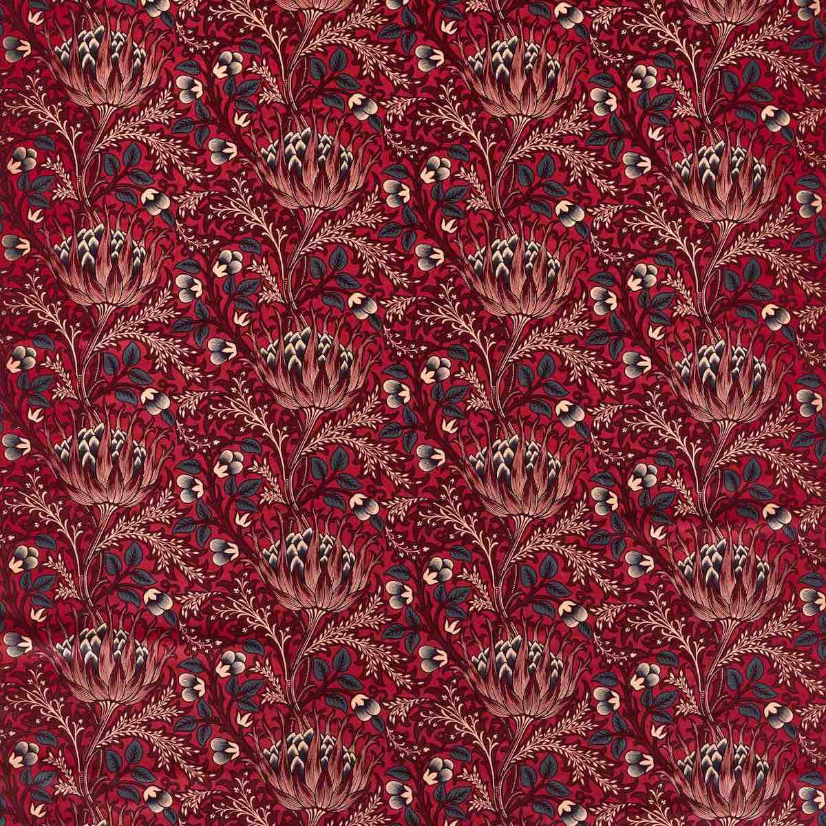 Morris &amp; Co &#39;Artichoke Velvet - Barbed Berry&#39; Fabric