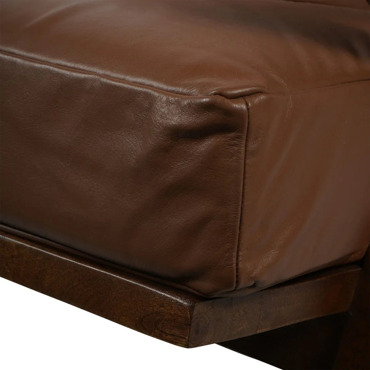 Atherton Wooden Upholstered Leather Armchair - Courthouse Furniture