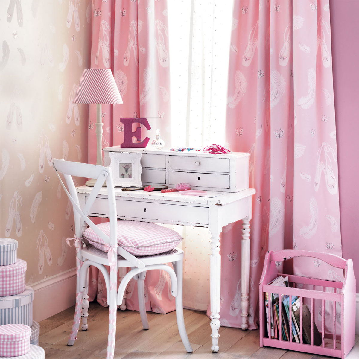 Ballet Shoes Pink Fabric - Sanderson