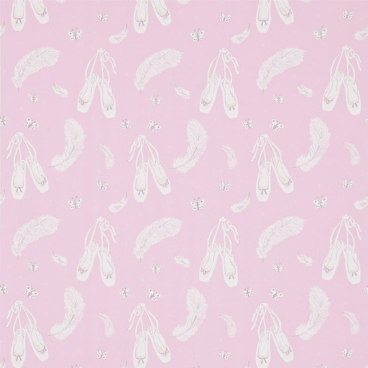 Ballet Shoes Pink Fabric - Sanderson