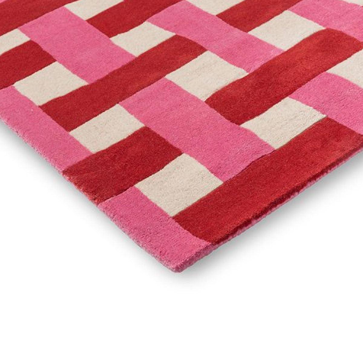 Harlequin X Sophie Robinson &#39;Basketwave - Coral/Rose&#39; Rug